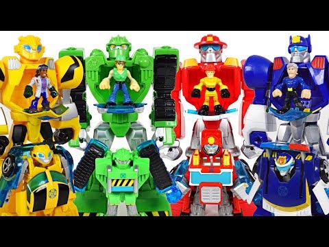 Giant Dinosaurs attack Paw Patrol! Transformers Rescue Bots mech armor suit! Go! - DuDuPopTOY