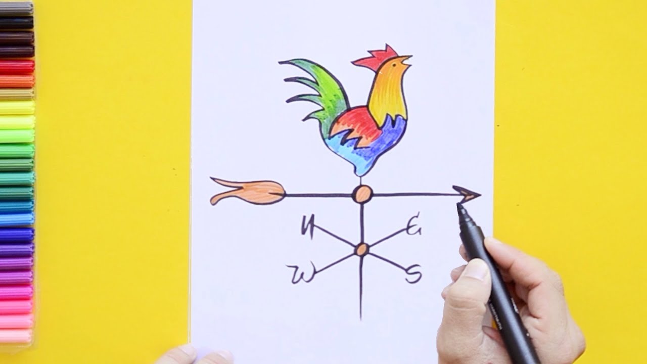 How to draw a weather vane / wind wane
