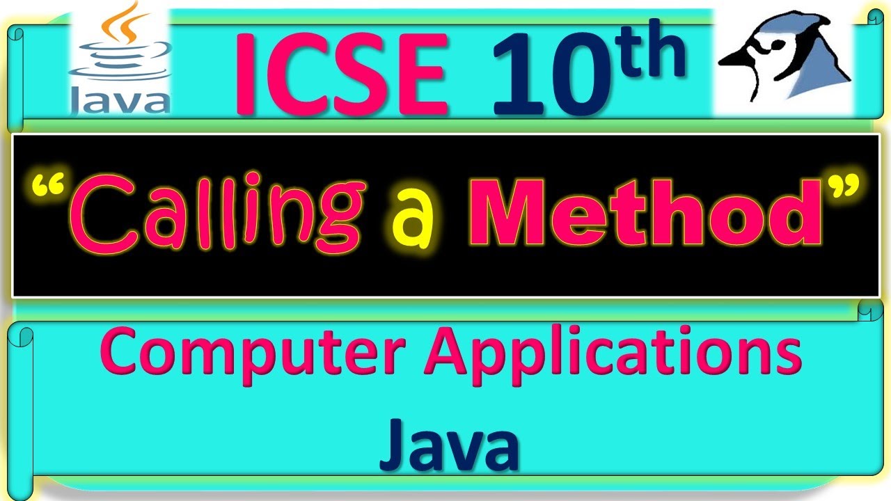 ICSE 10th Computer Application || Calling Function in Java