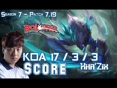 KT Score KHA'ZIX vs EVELYNN Jungle - Patch 7.19 KR Ranked