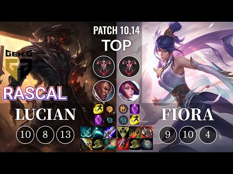 GEN Rascal Lucian vs Fiora Top - KR Patch 10.14