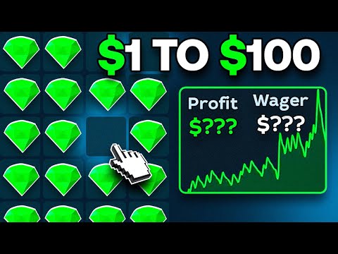 1$ To 100$ Using The BEST Stake Mines Strategies!