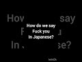 How Do We Say Fuck You In Japanese
