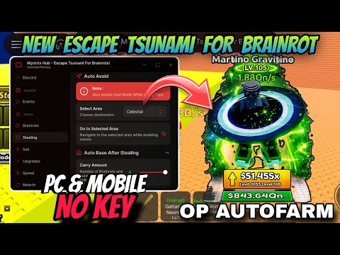 Escape Tsunami For Brainrot Script *NO KEY* - AUTO FARM TELEPORT, DUPE, UFO COINS, ANTI-TSUNAMI