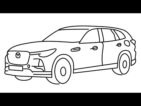 How to draw Mazda CX 90 step by step for beginners