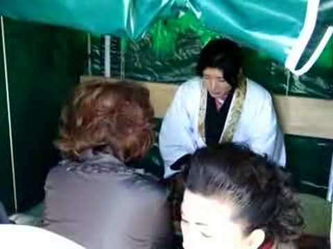 Blind medium at the Itako Taisai festival at Mount Osore