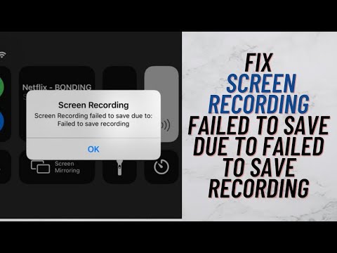 Screen Recording Failed To Save Due To Failed To Save Recording On iPhone Fixed Here !! iOS 14