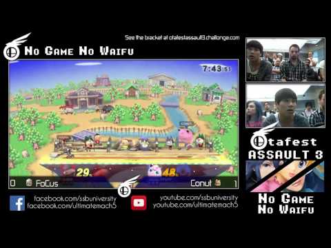 Conut(Jigglypuff) vs Focus (Sheik) - Otafest Assault 3 Smash 4 Losers Top 12