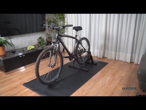 Alpcour Bike Trainer Stand w Magnetic Flywheel - Portable Stainless Steel Stationary Indoor Trainer