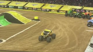Raw video: Debris fall off monster truck, flies into crowd at Monster Jam in Houston