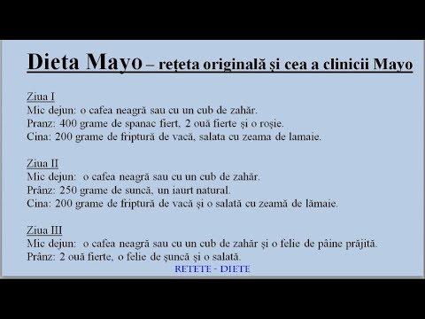 dieta clinicii mayo sau dieta de 13 zile
