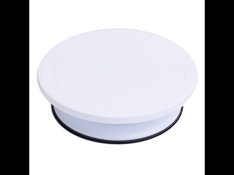 White  BPA Free Plastic 360 Degree Rotating Cake Stand Turntable for Decoration 28 cm
