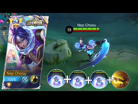 ECHO CHAMPION CHOU FREESTYLE GAMEPLAY( INTENSE MATCH MOST WATCH)MLBB