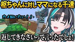 【Minecraft】カメを飼いたい枢ちゃんに対してママになってしまうちはヴィヴィw【＃輪堂千速/#水宮枢 /#綺々羅々ヴィヴィ/＃ホロライブ切り抜き/#FLOWGLOW】