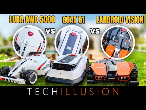 🔥THE ULTIMATE COMPARISON of the 3 BEST robotic mowers WITHOUT boundary wire! 🤯😱 LUBA / Goat / Vision