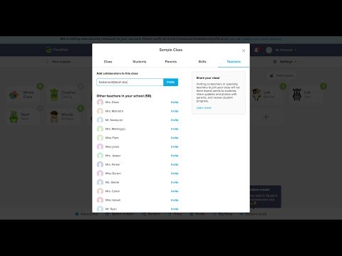 Class Dojo - Sharing a Class With Another Teacher (Tutorail)