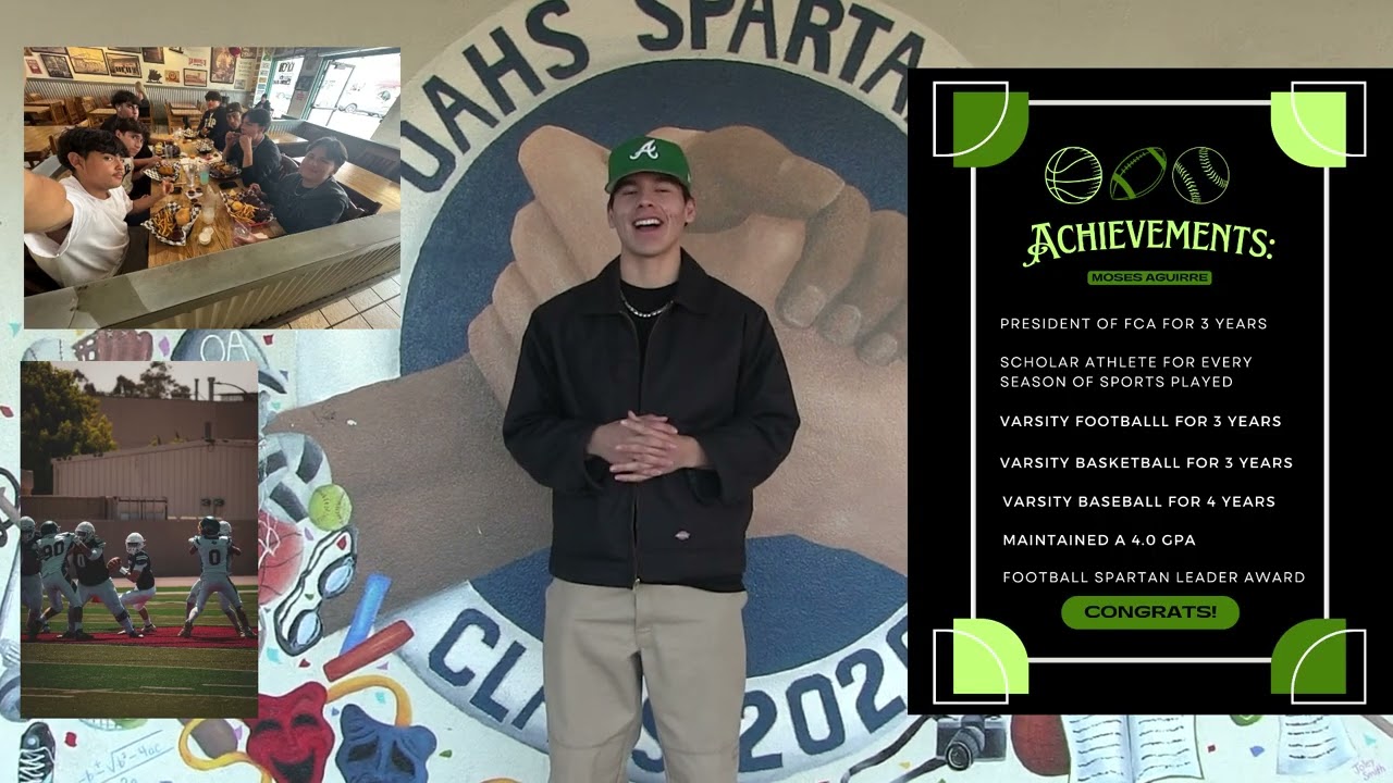 Video preview image of Senior Spotlight - Moses Aguirre; click to visit the ParentSquare post with the video