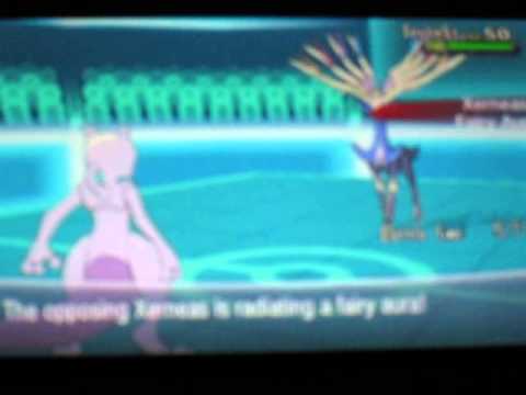 Pokemon X and Y battle with cotton swirls