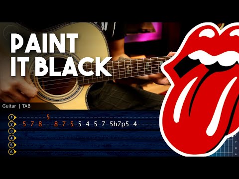 PAINT IT BLACK - The Rolling Stones GUITAR TAB | Guitarra Cover SUPER FACIL | Christianvib