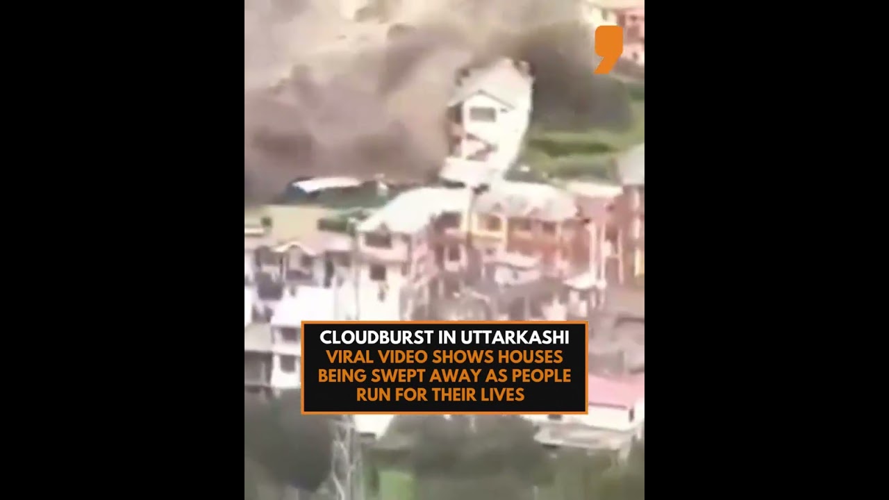 Houses Swept Away in Uttarkashi Cloudburst | Shocking Video Shows People Running for Life | News9