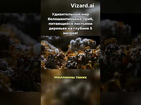 Удивительный мир белошампиньона гриб питающийся листьями деревьев на глубине 5 метров! #shorts