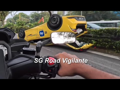 8jan2026 pie  70years old  taxidriver &  his passenger overturned  on lane 1 after an accident