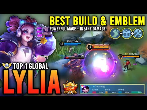 POWERFUL MAGE!! LYLIA BEST BUILD & EMBLEM 2023 | TOP 1 GLOBAL LYLIA GAMEPLAY - MOBILE LEGENDS