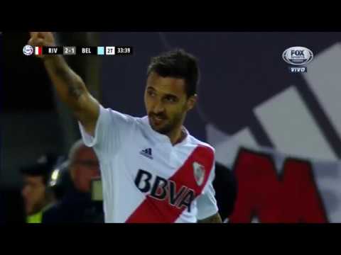 Gol de Nacho Scocco (2-1) • River Plate V Belgrano • Superliga Argentina • (3-1)