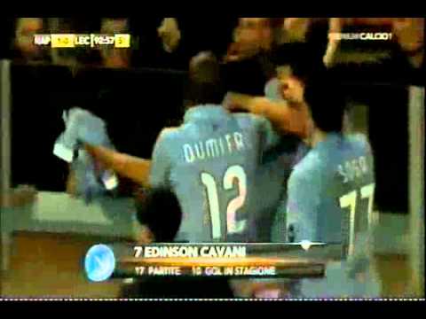 Napoli Lecce 1 0 goal Cavani commento Auriemma 19 12 2010 360p