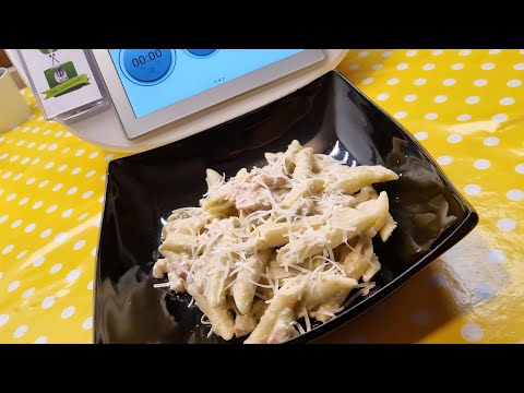 Pasta con crema di carciofi e pancetta per bimby TM7 TM6 TM5 TM31 TM21