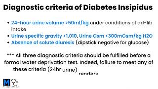 Diagnostic criteria for Diabetes insipidus