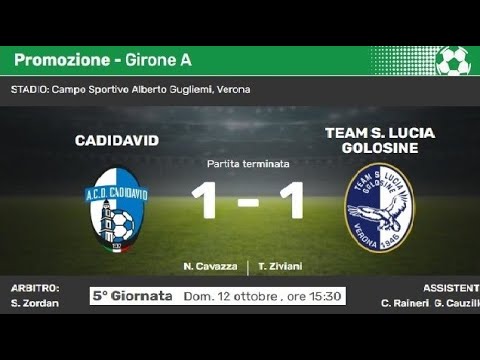 Campionato di Promozione Veneto Girone A. 5° di Campionato. Cadidavid-Team S.Lucia Golosine