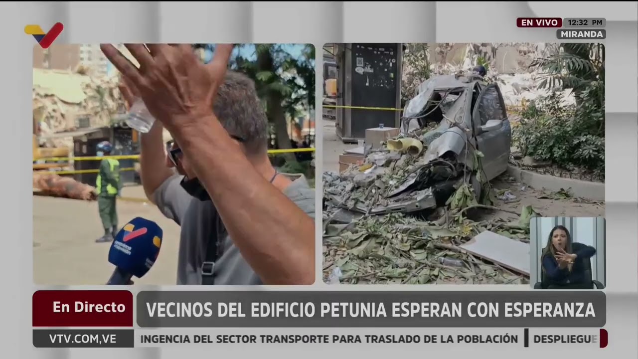Buscan sobrevivientes en edificio Petunia de Los Palos Grandes que se desplomó tras terremoto
