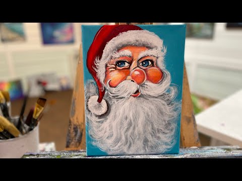 How To Paint SANTA 🎅 acrylic painting tutorial