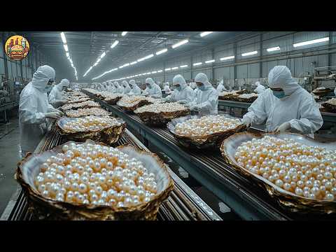 PEARL FARM - Pearls Oysters Farming For Jewelry - Pearls Harvesting & Processing in Factory