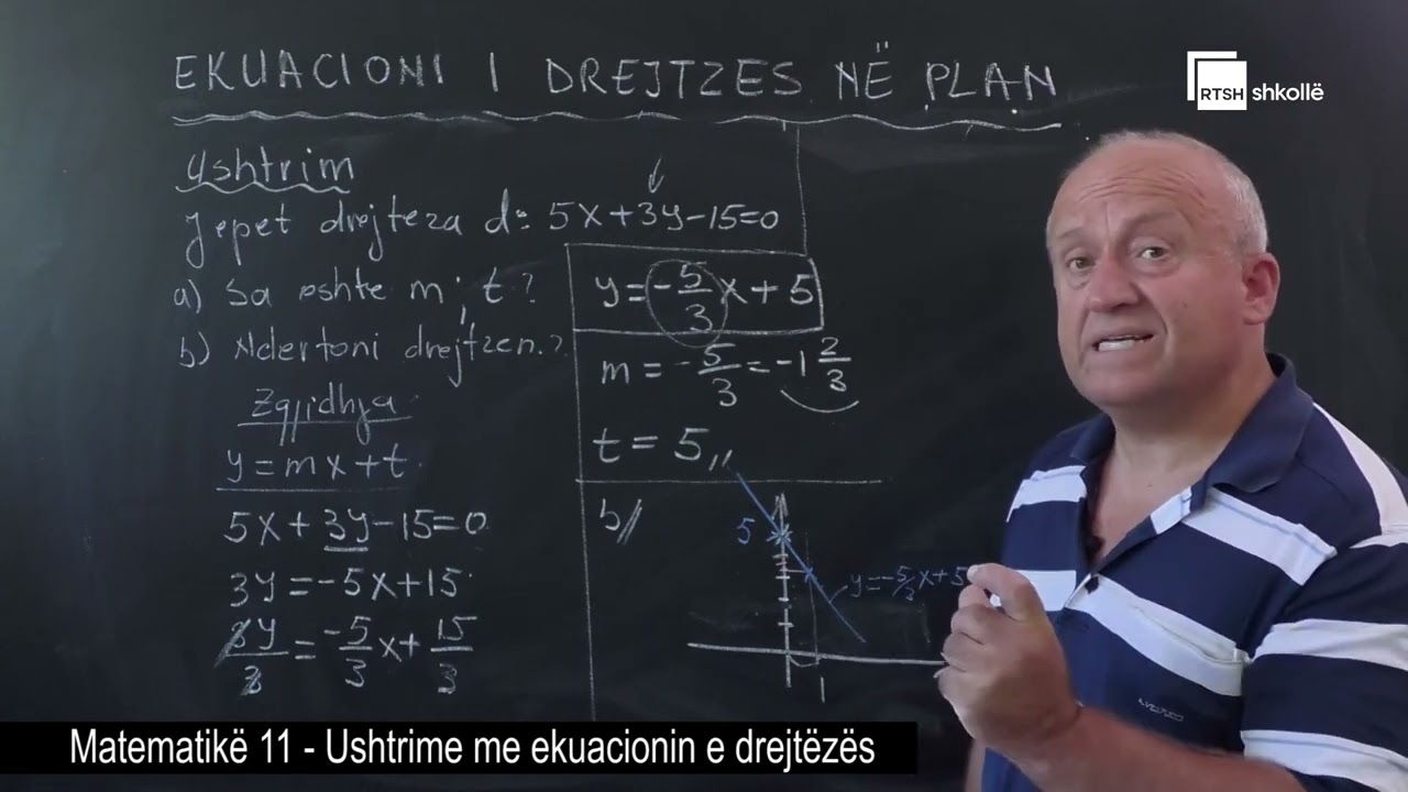 Ushtrime me ekuacionin e drejtëzës| Matematikë 11