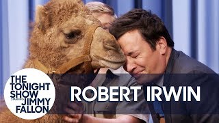 Robert Irwin&#39;s Baby Camel Kisses Jimmy on the Lips