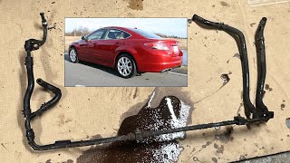 Mazda6 2009 2010 transmission cooler line replacement drain and fill