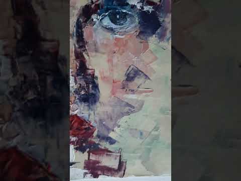 #PAINTING IMPASTO PORTRAIT USING WASTE PAINT #ART