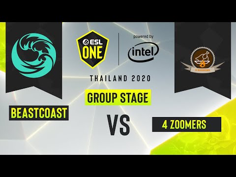 Dota2 - 4 Zoomers vs. beastcoast  - Game 1 - ESL One Thailand 2020 - Group Stage - AM