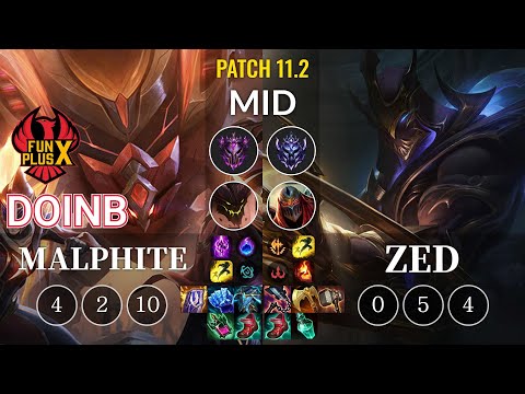 FPX Doinb Malphite vs Zed Mid - KR Patch 11.2