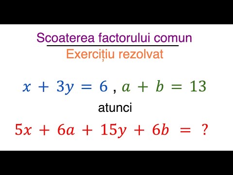 Scoaterea factorului comun - Exercitiu rezolvat (clasa a V-a)
