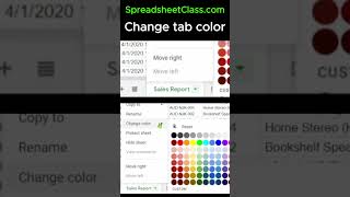 How to change tab color in Google Sheets