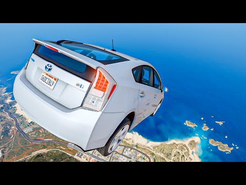 GTA 5 Crash Testing Cliff Drops Crashes Real Car Mods Ep.15