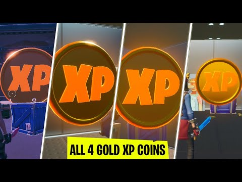 All (4) Gold XP coin locations in fortnite chapter 2 Season 2 (Week 1-8) | Fortnite Secret Xp Coins