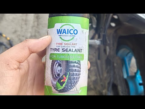 solution of Bike puncture😯🤩 #tyre sealant waico. company
