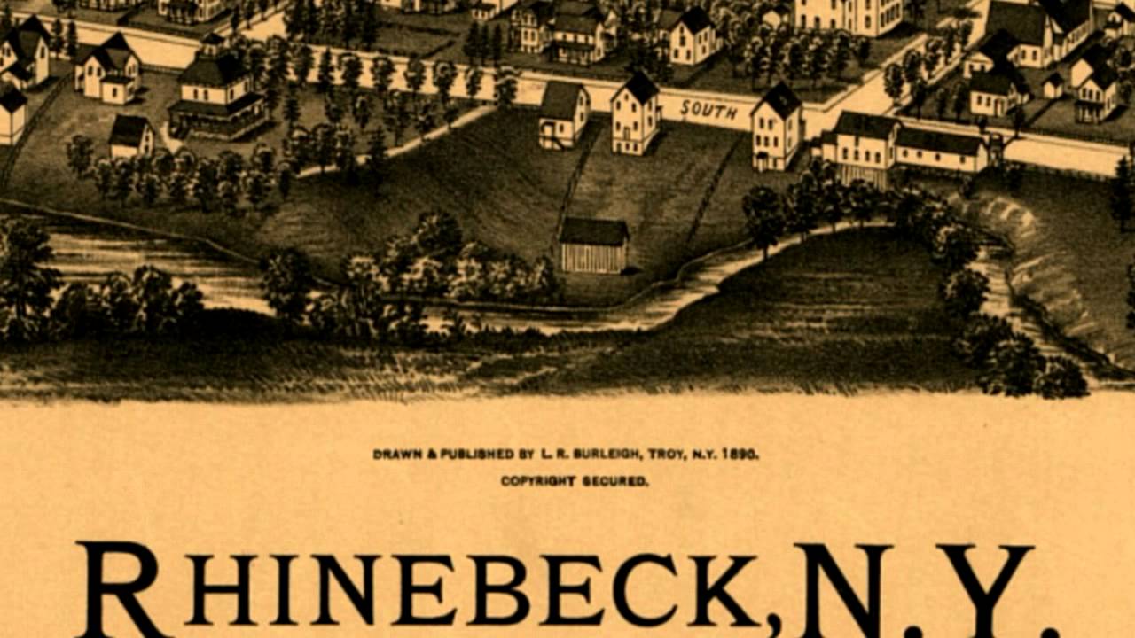 Rhinebeck New York 1890 Panoramic Bird's Eye View Map 7312