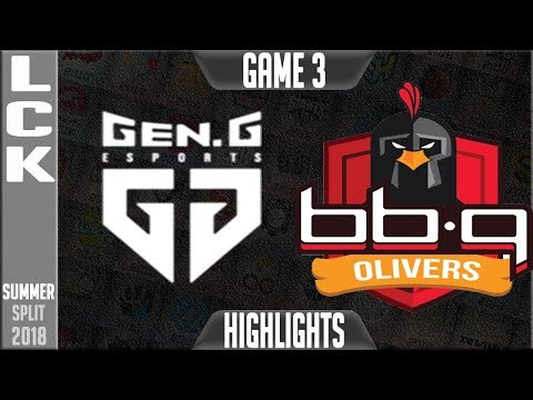 GEN vs BBQ Highlights Game 3 | LCK Summer 2018 Week 3 Day 2 | Gen.G vs BBQ Olivers G3
