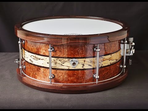 Murray Drums 14 x 6.5 Burr Elm Snare Drum Demo.
