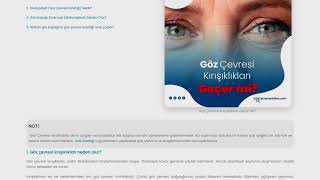 Göz Çevresi Kırışıklıkları Geçer Mi  - Opr. Dr. Serkan Kılınç